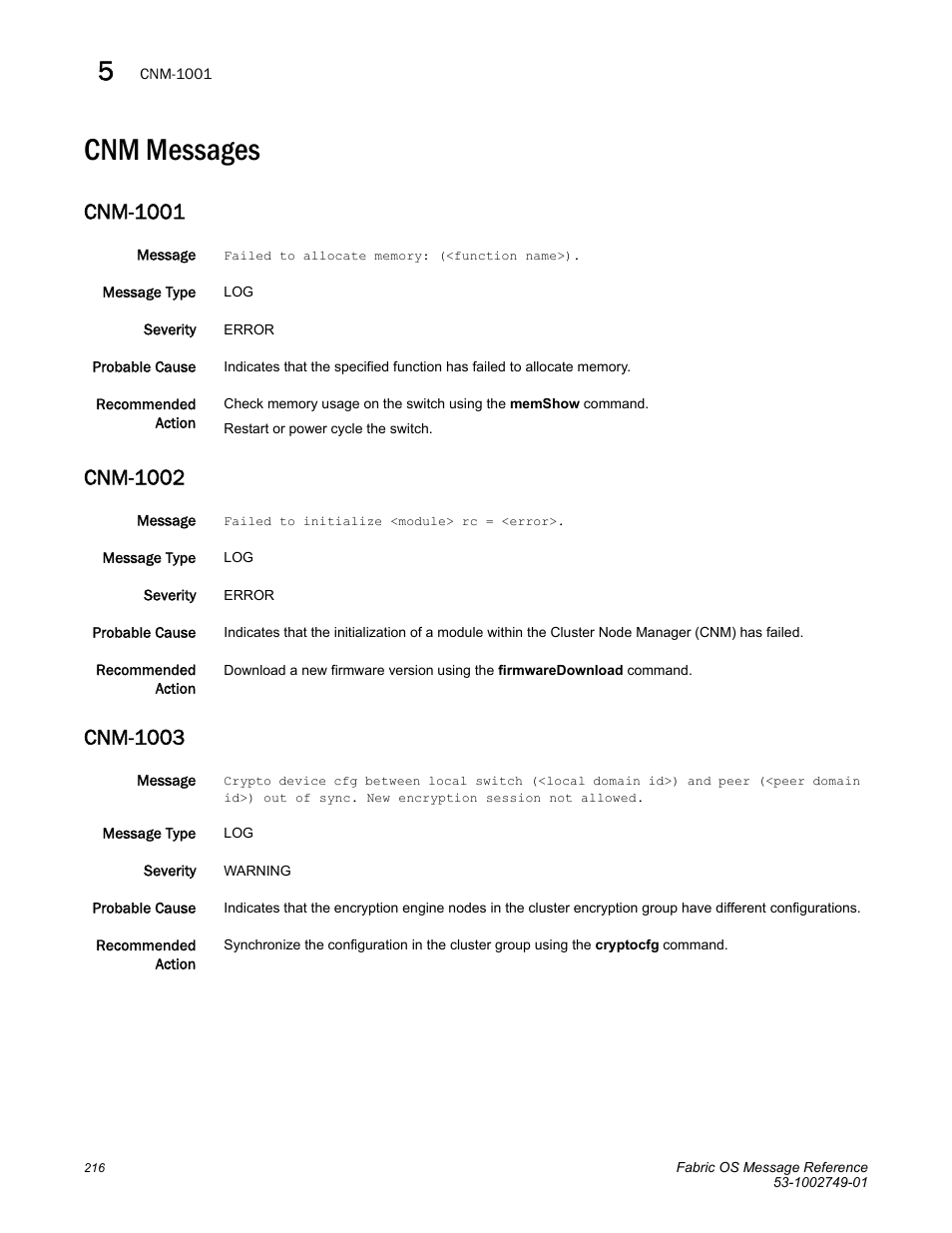 Cnm messages, Cnm-1001, Cnm-1002 | Cnm-1003 | Dell POWEREDGE M1000E User Manual | Page 238 / 934