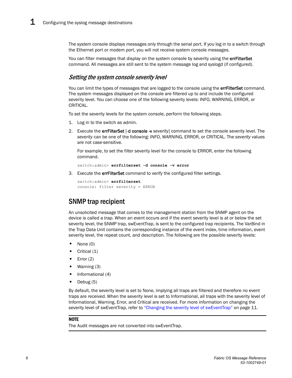 Snmp trap recipient, Setting the system console severity level | Dell POWEREDGE M1000E User Manual | Page 28 / 934