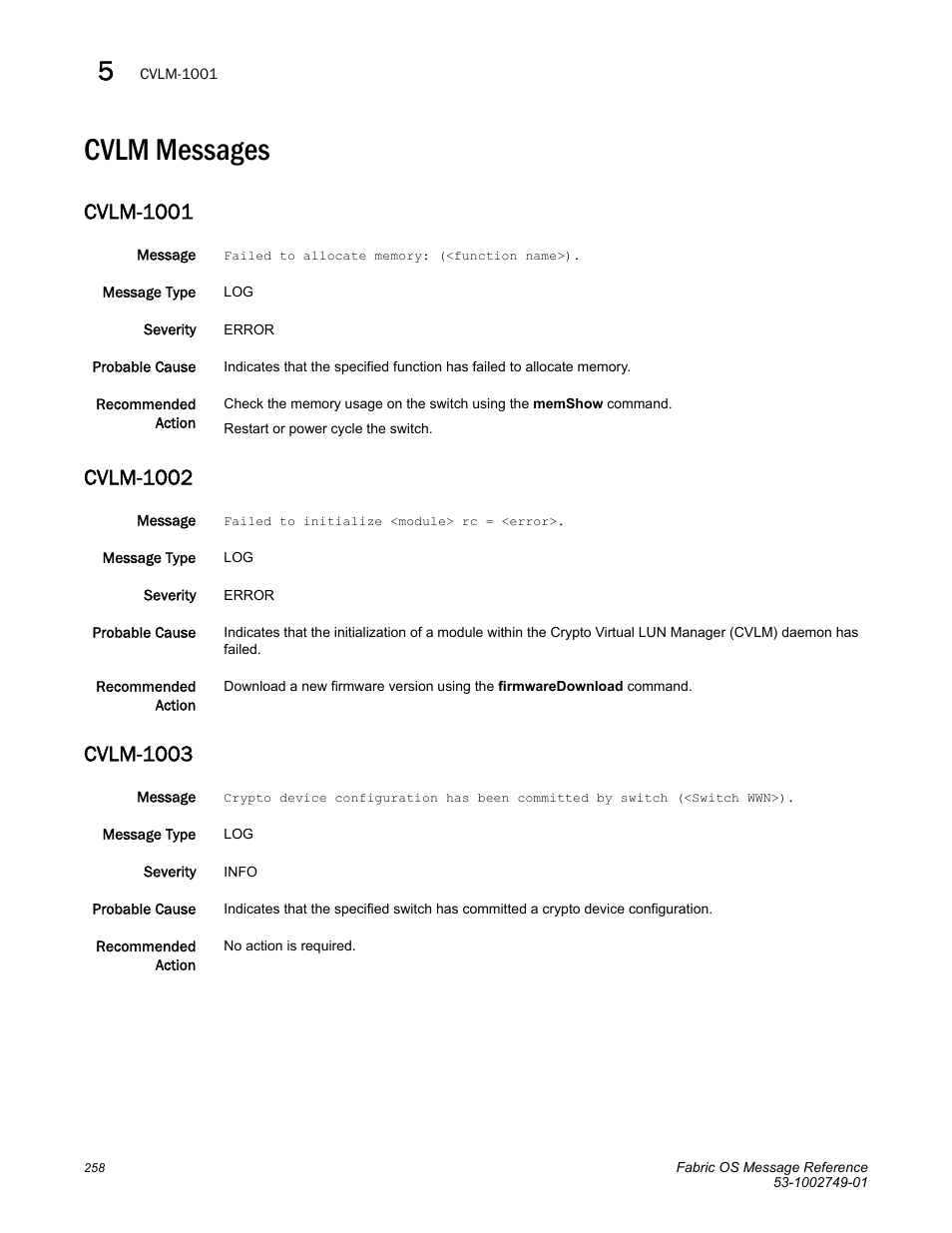 Cvlm messages, Cvlm-1001, Cvlm-1002 | Cvlm-1003 | Dell POWEREDGE M1000E User Manual | Page 280 / 934
