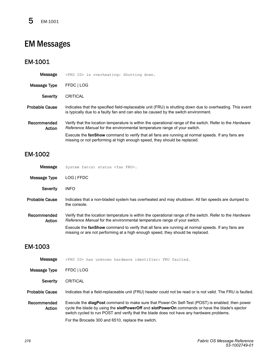 Em messages, Em-1001, Em-1002 | Em-1003 | Dell POWEREDGE M1000E User Manual | Page 300 / 934