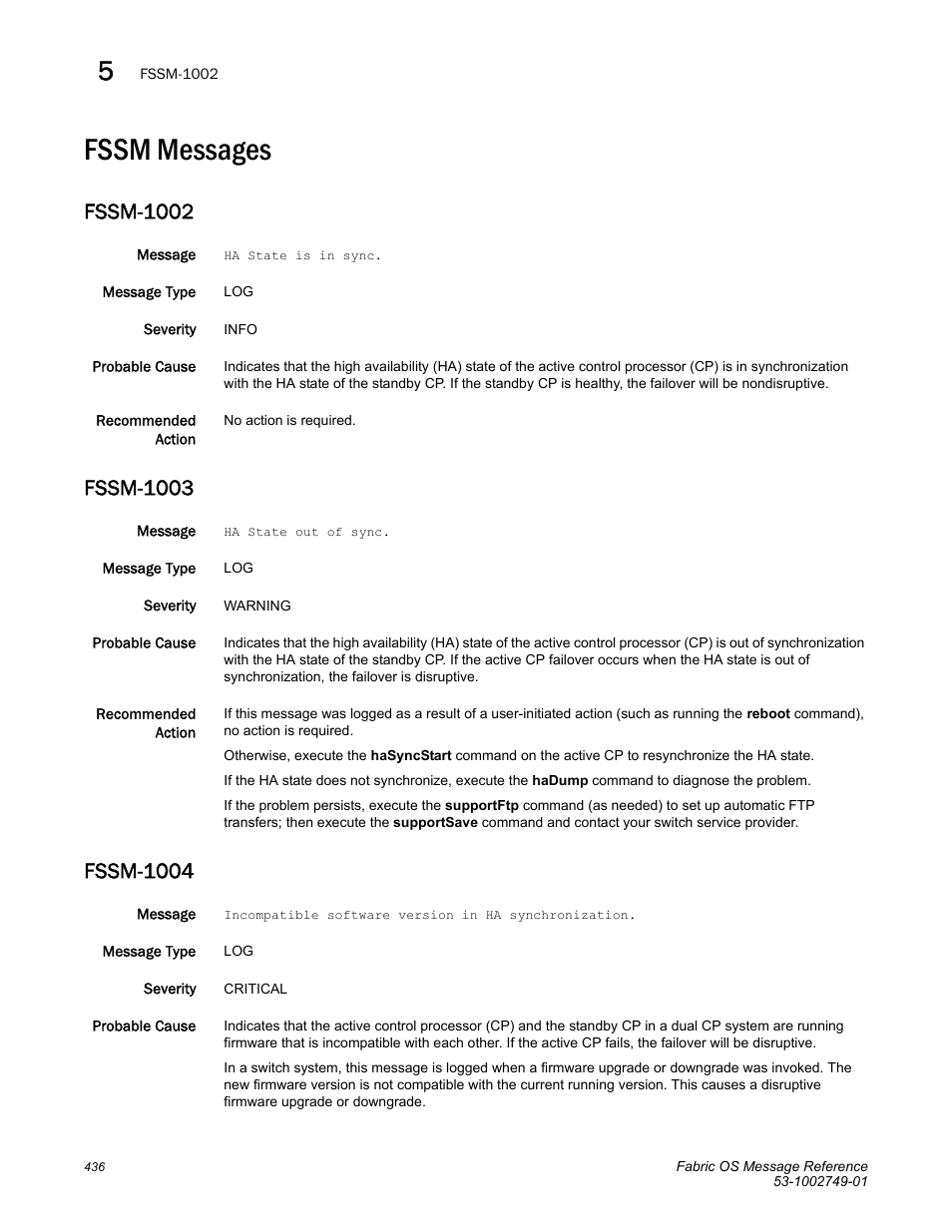 Fssm messages, Fssm-1002, Fssm-1003 | Fssm-1004 | Dell POWEREDGE M1000E User Manual | Page 458 / 934