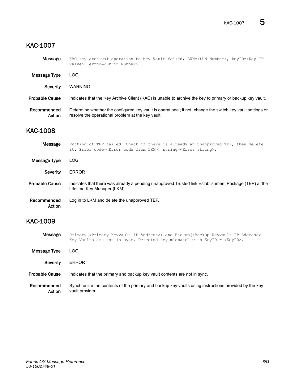 Kac-1007, Kac-1008, Kac-1009 | Dell POWEREDGE M1000E User Manual | Page 605 / 934
