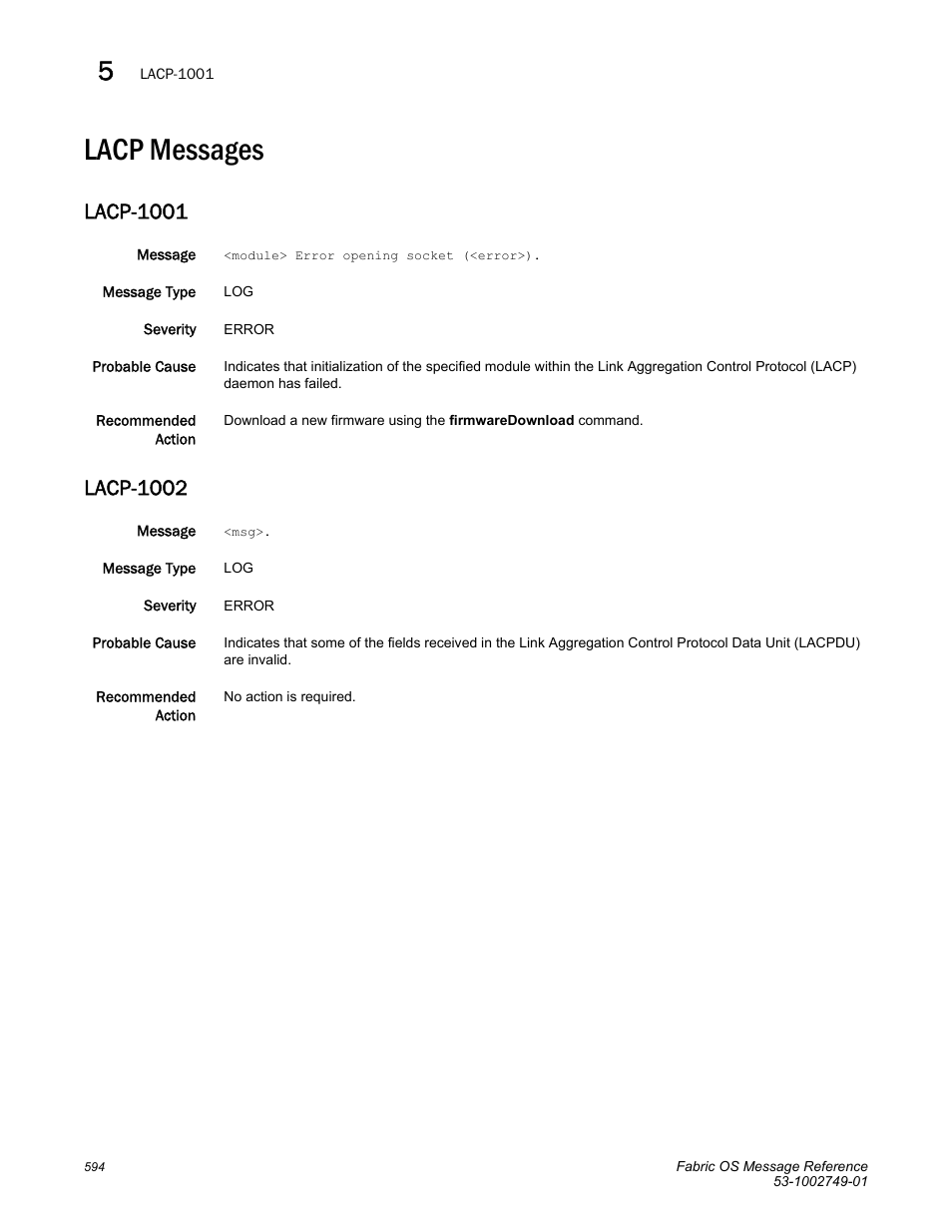 Lacp messages, Lacp-1001, Lacp-1002 | Dell POWEREDGE M1000E User Manual | Page 616 / 934