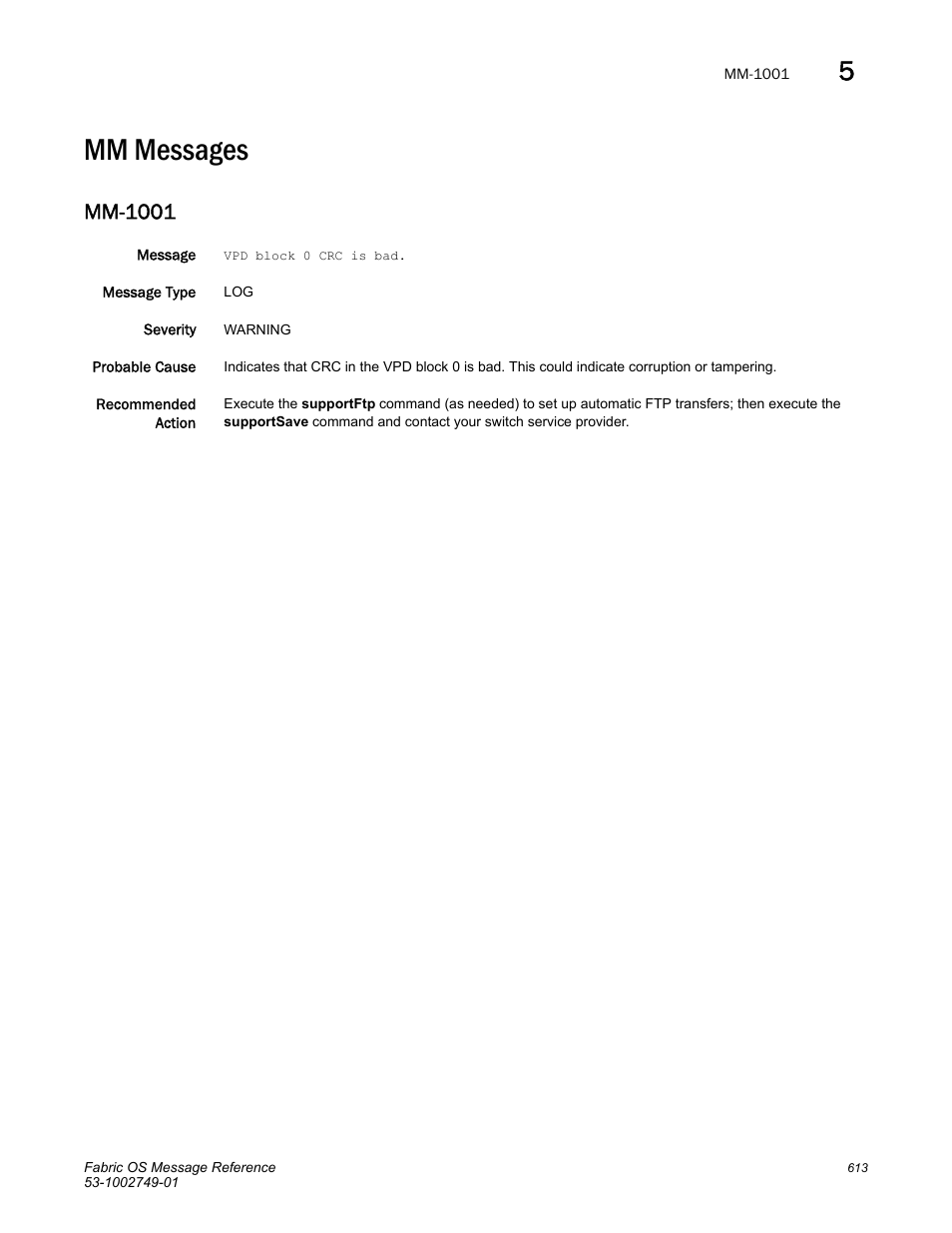 Mm messages, Mm-1001 | Dell POWEREDGE M1000E User Manual | Page 635 / 934