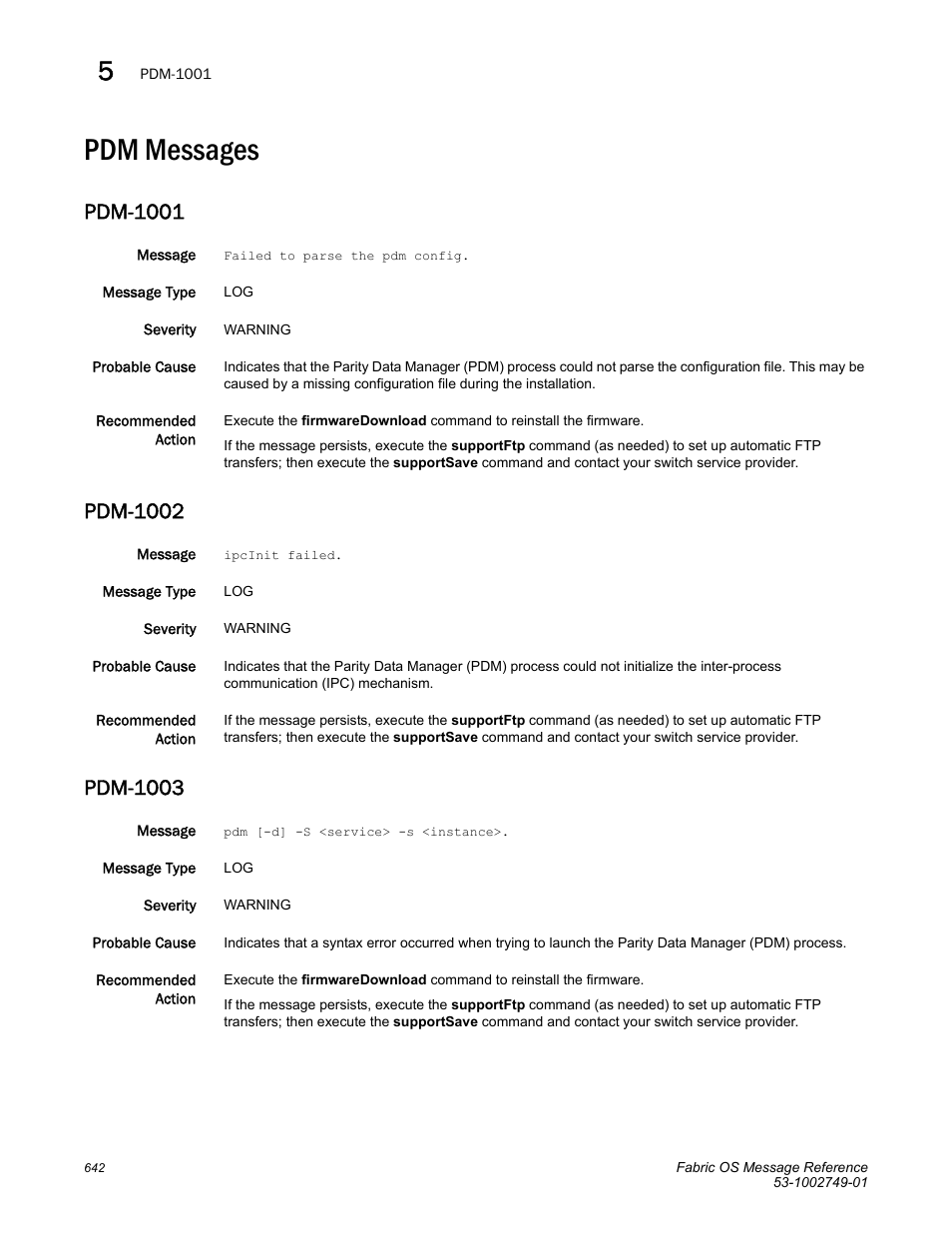 Pdm messages, Pdm-1001, Pdm-1002 | Pdm-1003 | Dell POWEREDGE M1000E User Manual | Page 664 / 934