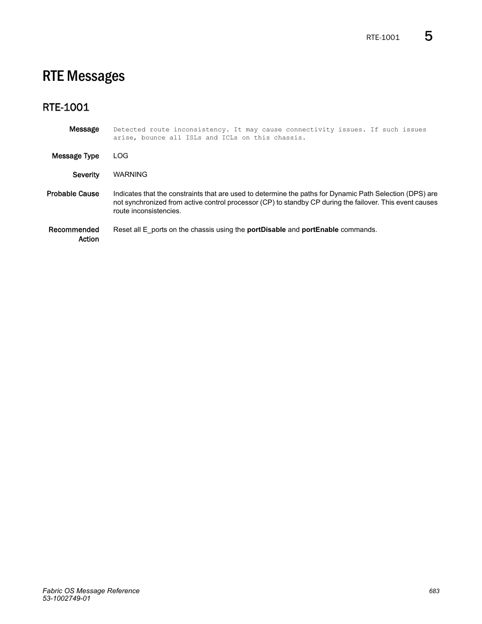 Rte messages, Rte-1001 | Dell POWEREDGE M1000E User Manual | Page 705 / 934