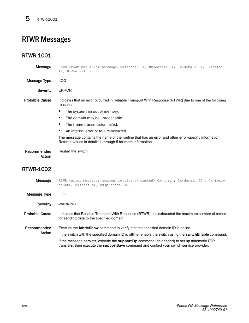 Rtwr messages, Rtwr-1001, Rtwr-1002 | Dell POWEREDGE M1000E User Manual | Page 706 / 934
