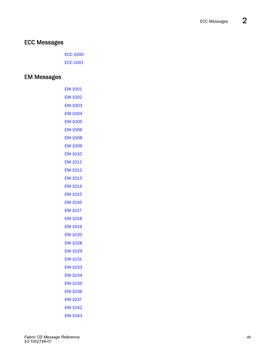 Ecc messages, Em messages | Dell POWEREDGE M1000E User Manual | Page 71 / 934