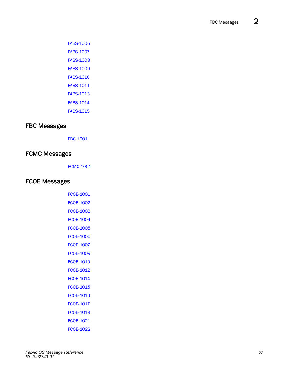 Fbc messages, Fcmc messages, Fcoe messages | Dell POWEREDGE M1000E User Manual | Page 75 / 934