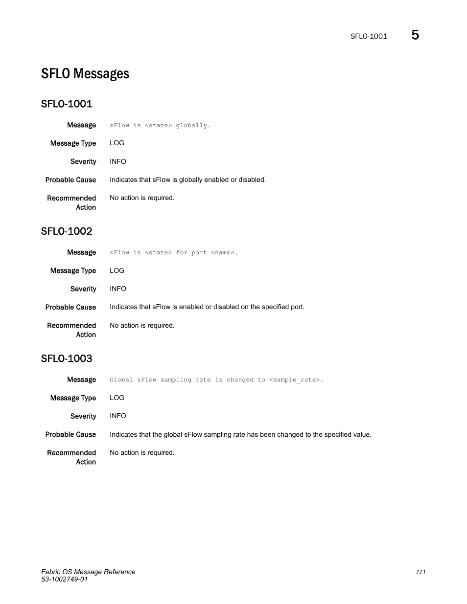 Sflo messages, Sflo-1001, Sflo-1002 | Sflo-1003 | Dell POWEREDGE M1000E User Manual | Page 793 / 934