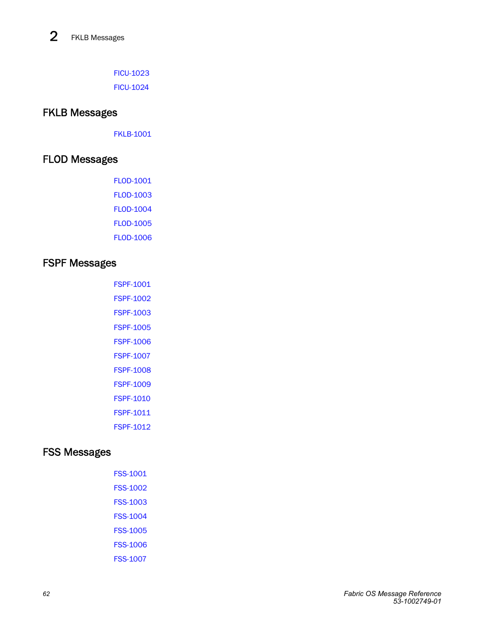 Fklb messages, Flod messages, Fspf messages | Fss messages | Dell POWEREDGE M1000E User Manual | Page 84 / 934