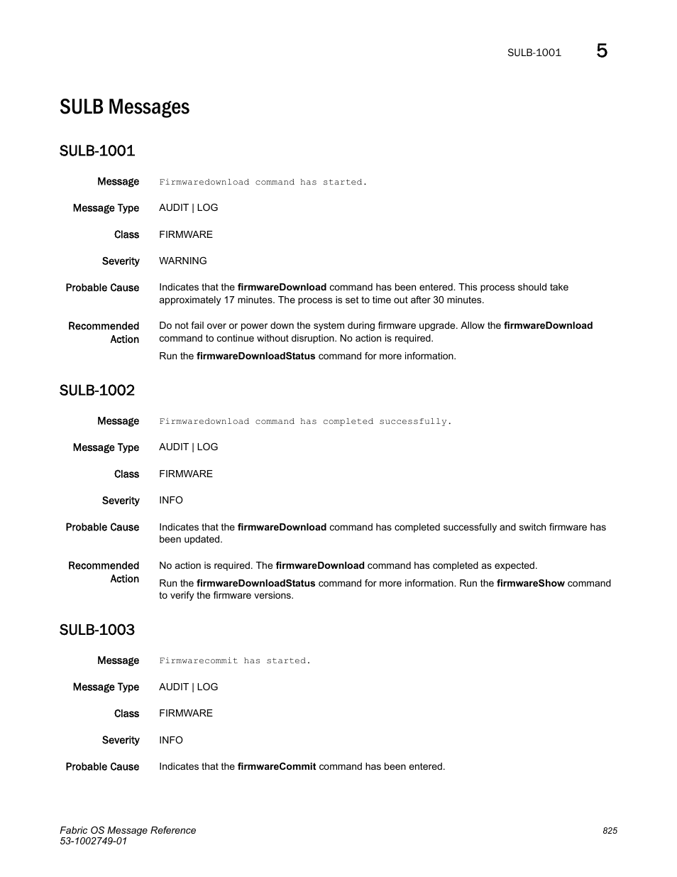 Sulb messages, Sulb-1001, Sulb-1002 | Sulb-1003 | Dell POWEREDGE M1000E User Manual | Page 847 / 934