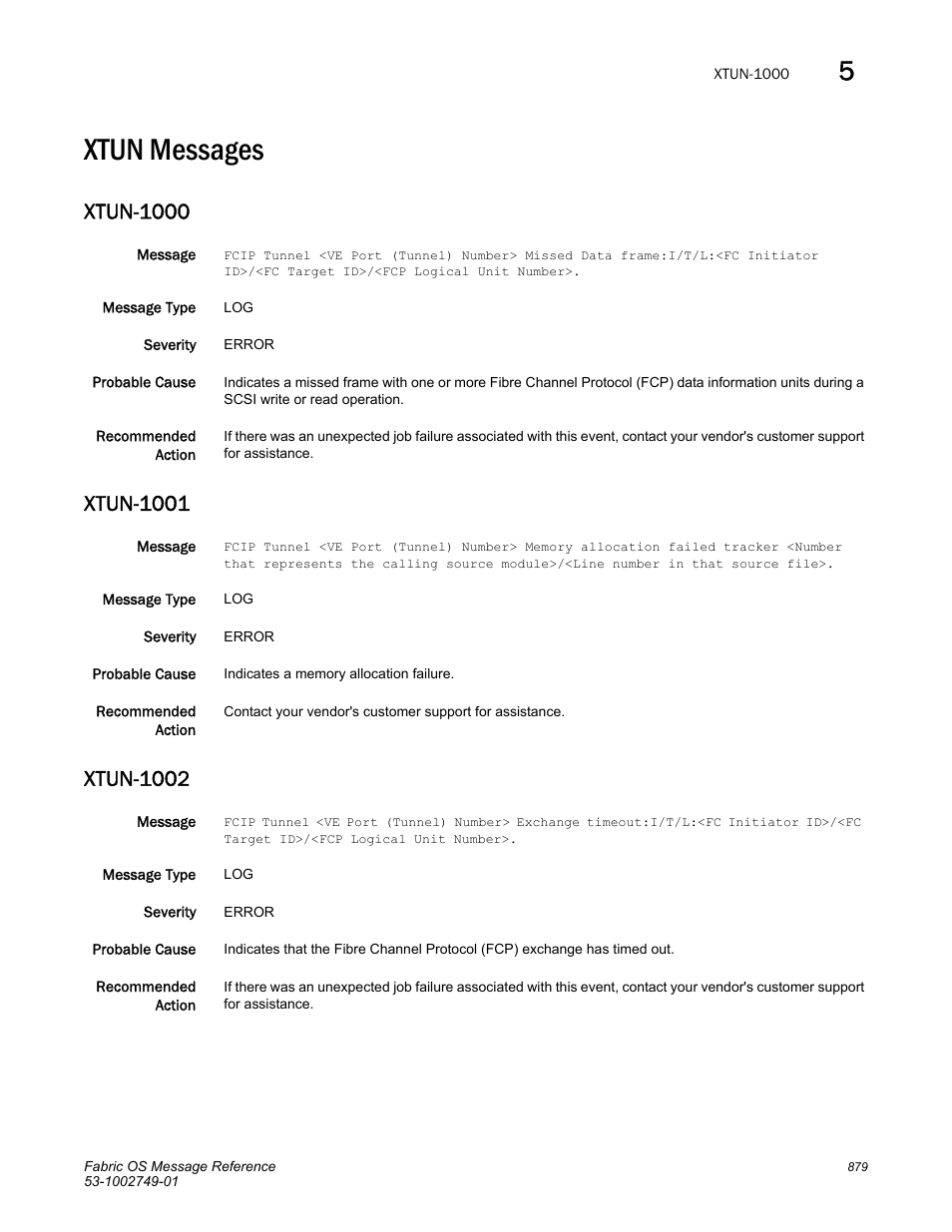 Xtun messages, Xtun-1000, Xtun-1001 | Xtun-1002 | Dell POWEREDGE M1000E User Manual | Page 901 / 934