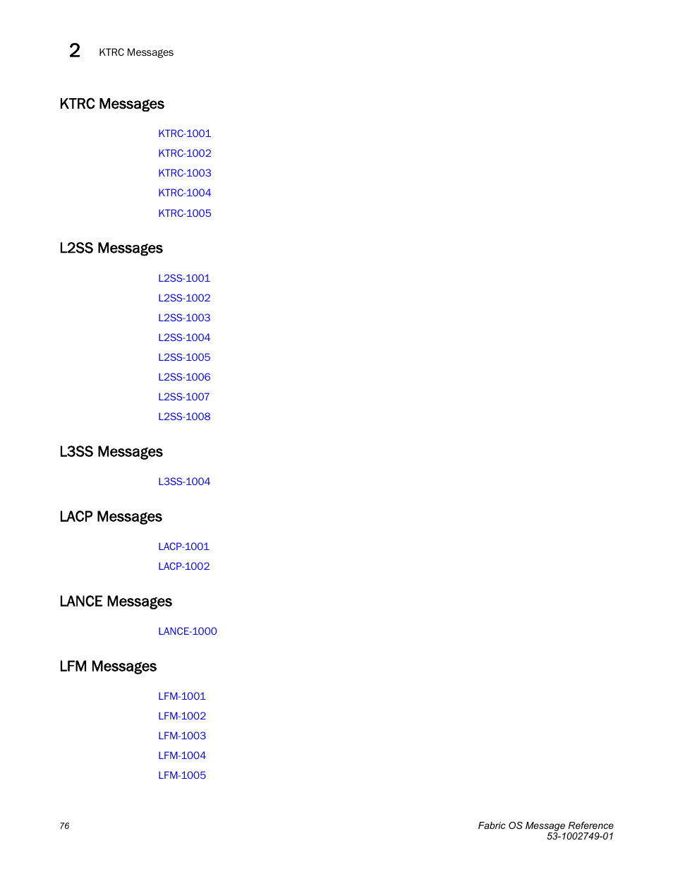 Ktrc messages, L2ss messages, L3ss messages | Lacp messages, Lance messages, Lfm messages | Dell POWEREDGE M1000E User Manual | Page 98 / 934