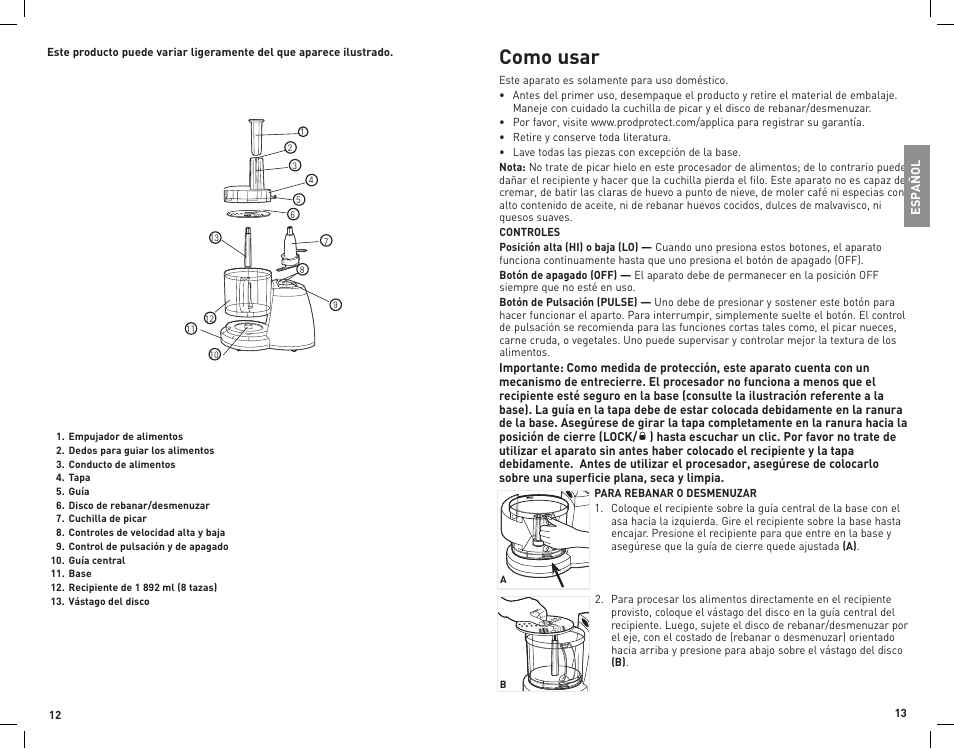 Como usar | Black & Decker FP1336 User Manual | Page 7 / 11