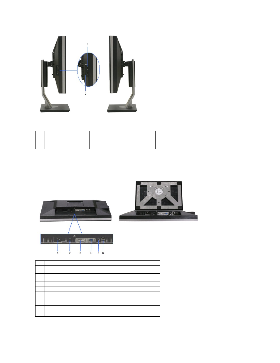 Bottom view | Dell 2209WA Monitor User Manual | Page 6 / 35