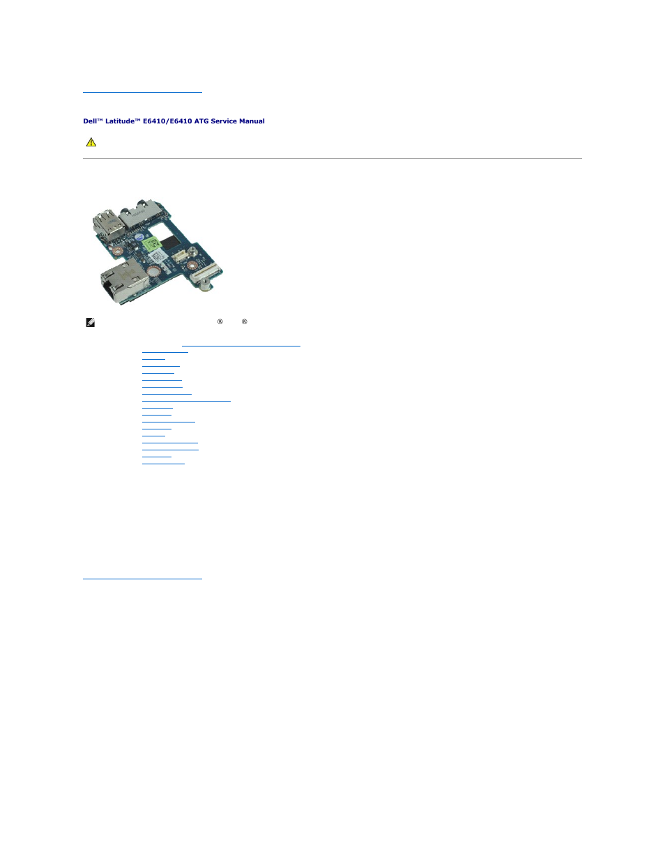 I/o port card, Removing the i/o port card, Replacing the i/o port card | Dell Latitude E6410 User Manual | Page 32 / 52