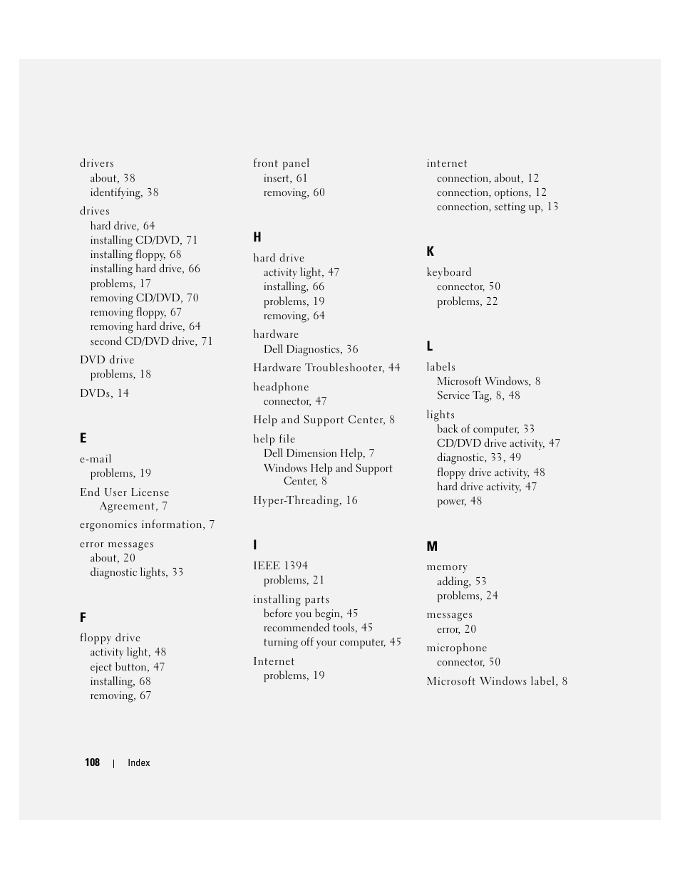 Dell Dimension 3000 User Manual | Page 108 / 110