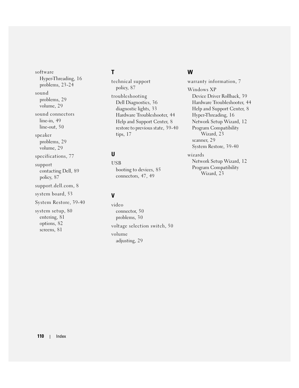 Dell Dimension 3000 User Manual | Page 110 / 110