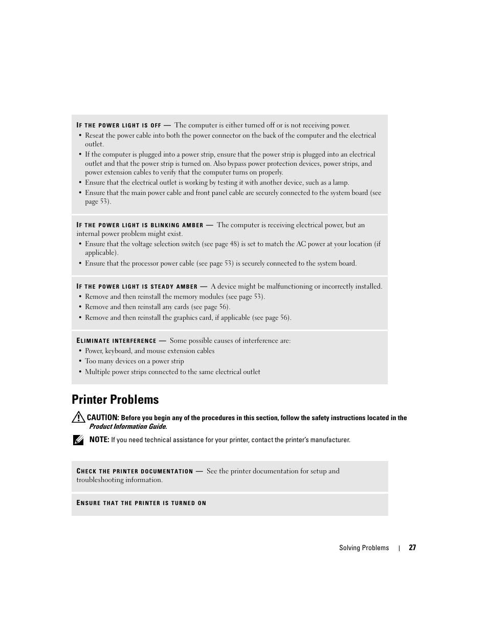 Printer problems | Dell Dimension 3000 User Manual | Page 27 / 110