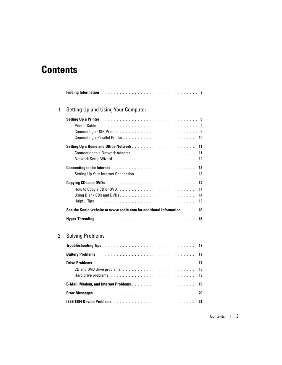 Dell Dimension 3000 User Manual | Page 3 / 110