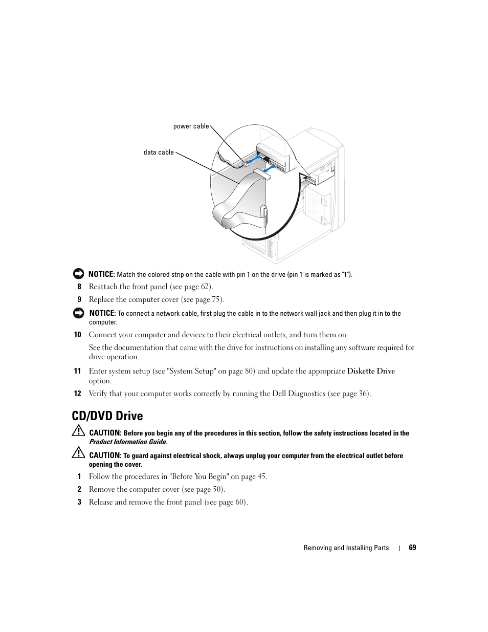 Cd/dvd drive | Dell Dimension 3000 User Manual | Page 69 / 110