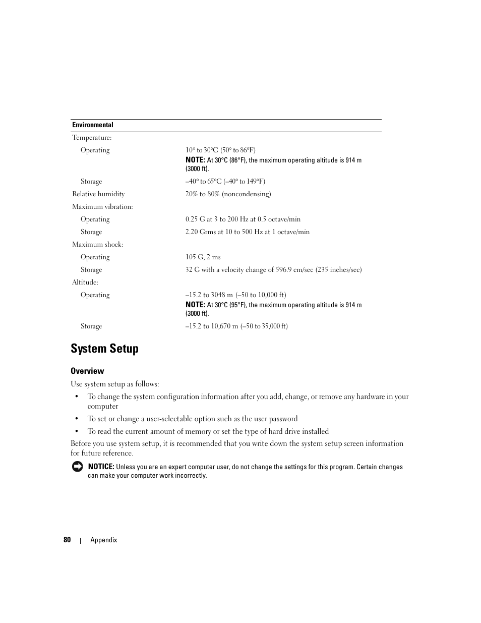 System setup, Overview | Dell Dimension 3000 User Manual | Page 80 / 110