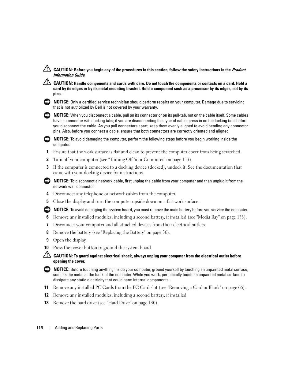 Dell Latitude D631 (Early 2009) User Manual | Page 114 / 164