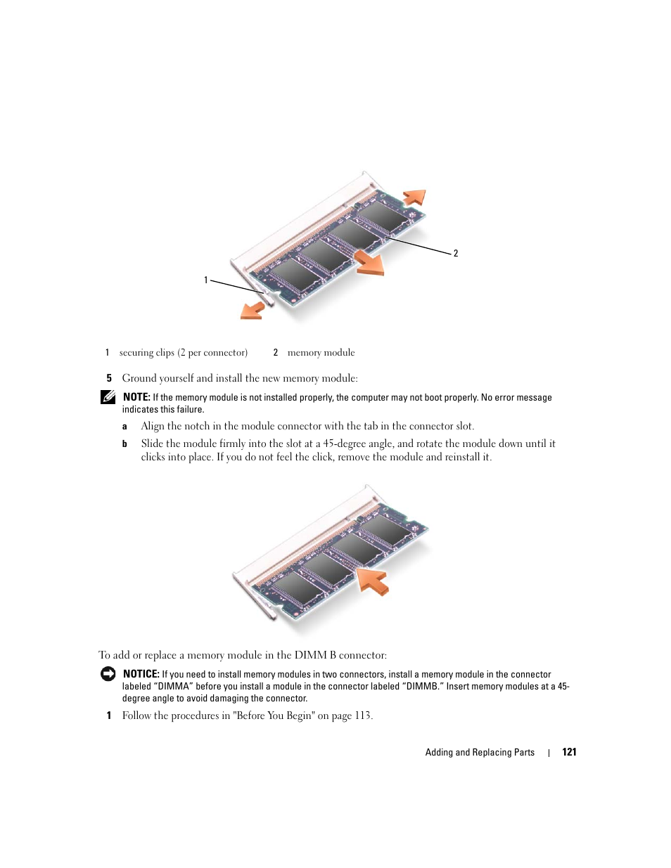 Dell Latitude D631 (Early 2009) User Manual | Page 121 / 164