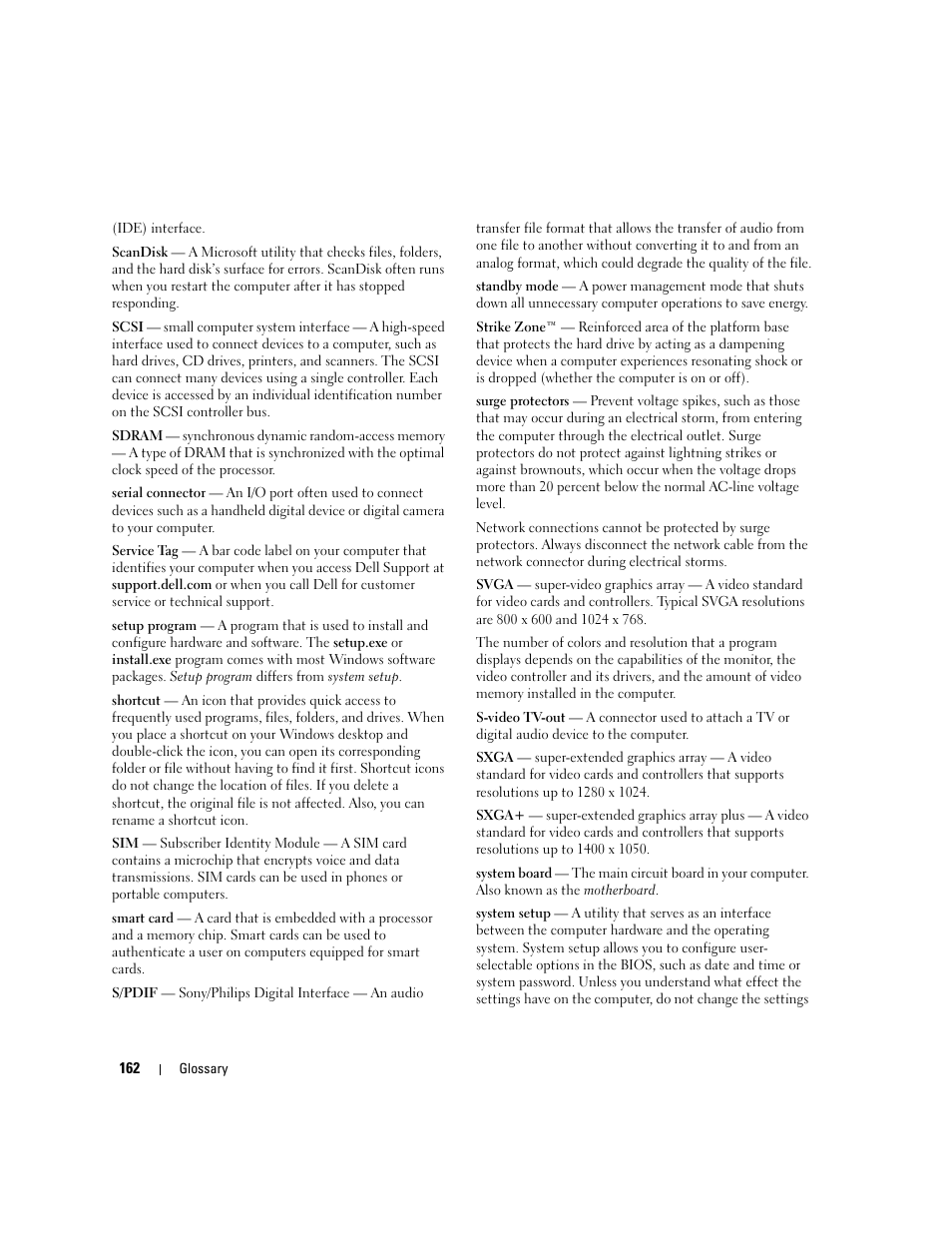 Dell Latitude D631 (Early 2009) User Manual | Page 162 / 164