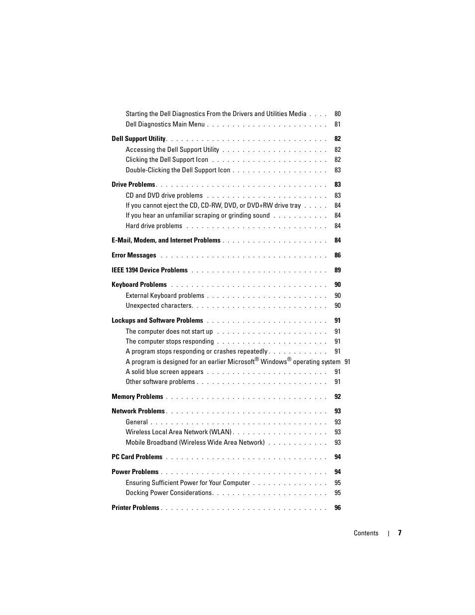 Dell Latitude D631 (Early 2009) User Manual | Page 7 / 164