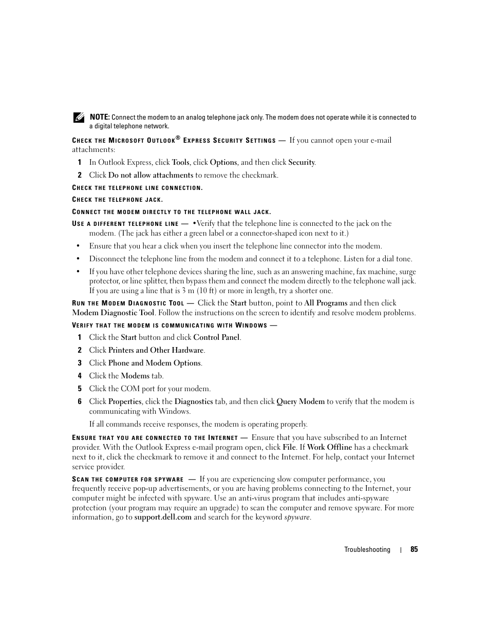 Dell Latitude D631 (Early 2009) User Manual | Page 85 / 164