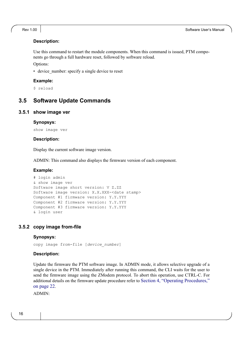 5 software update commands, 1 show image ver, 2 copy image from-file | Dell POWEREDGE M1000E User Manual | Page 16 / 25