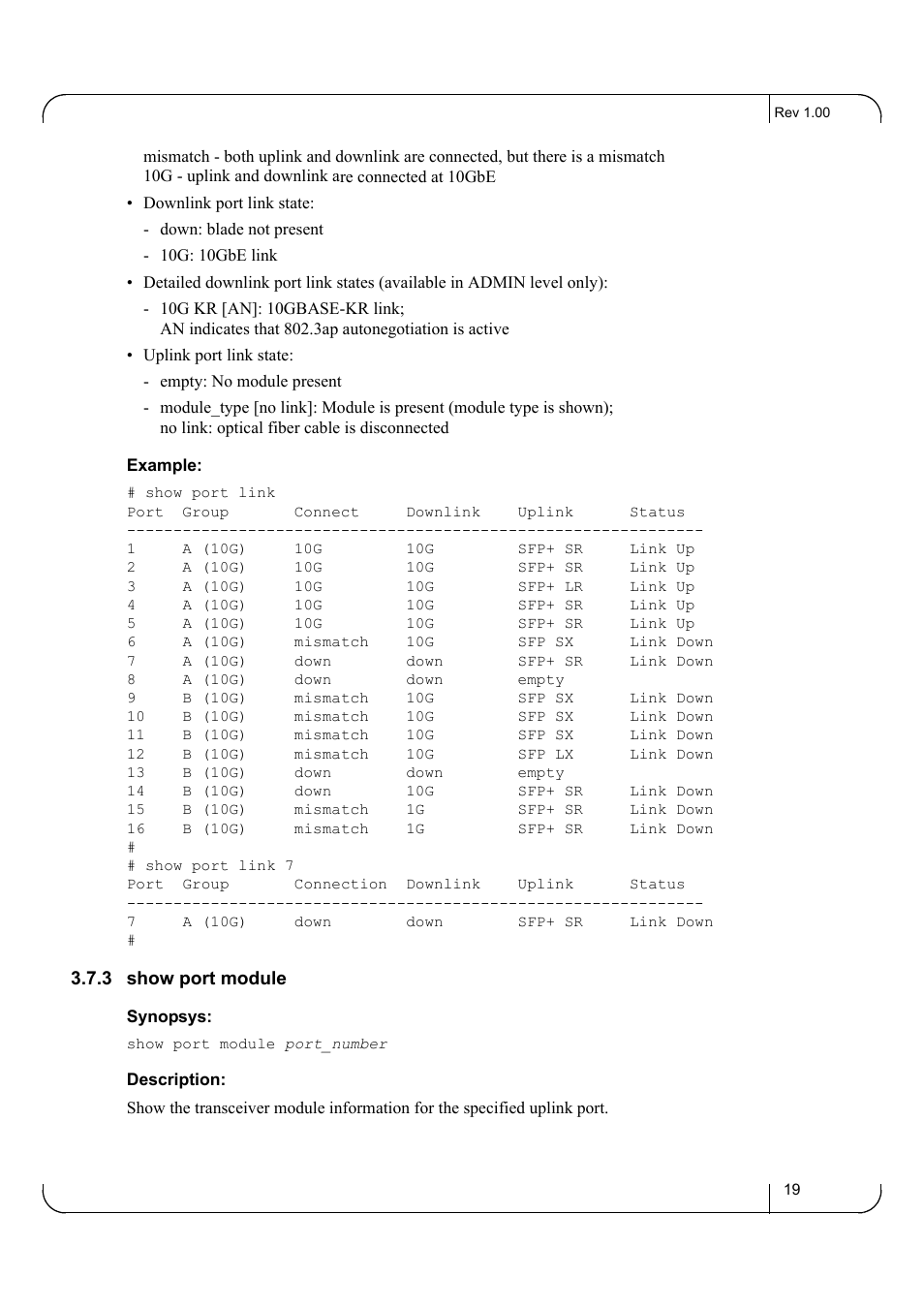 3 show port module | Dell POWEREDGE M1000E User Manual | Page 19 / 25