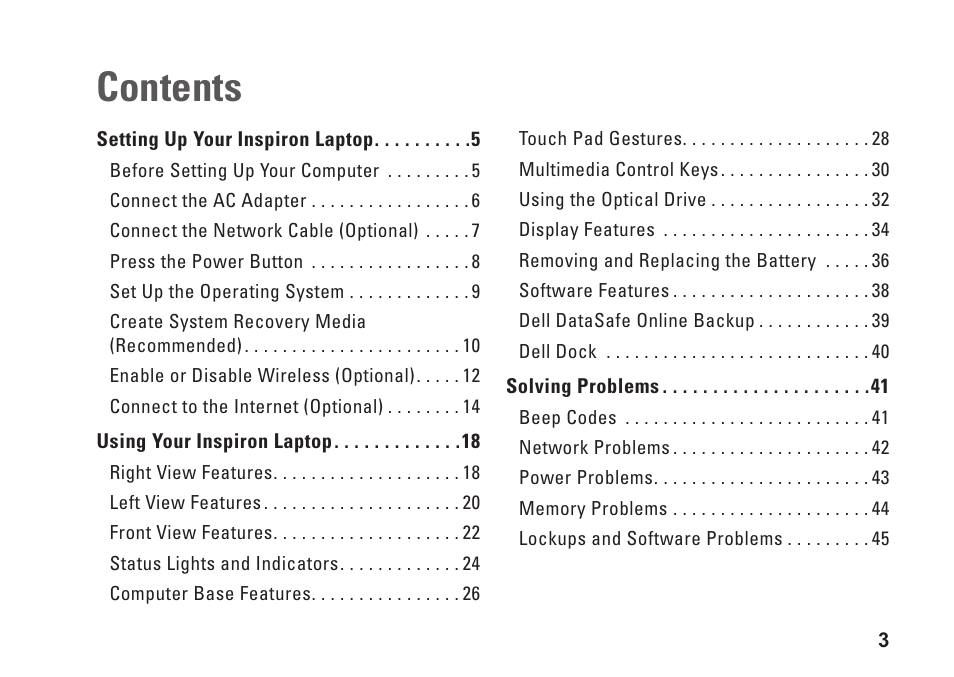 Dell Inspiron 15 (N5030, Mid 2010) User Manual | Page 5 / 90