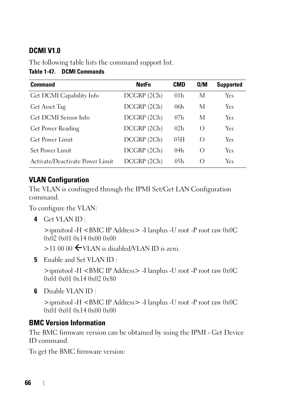 Dcmi v1.0 | Dell POWEREDGE C6105 User Manual | Page 66 / 68