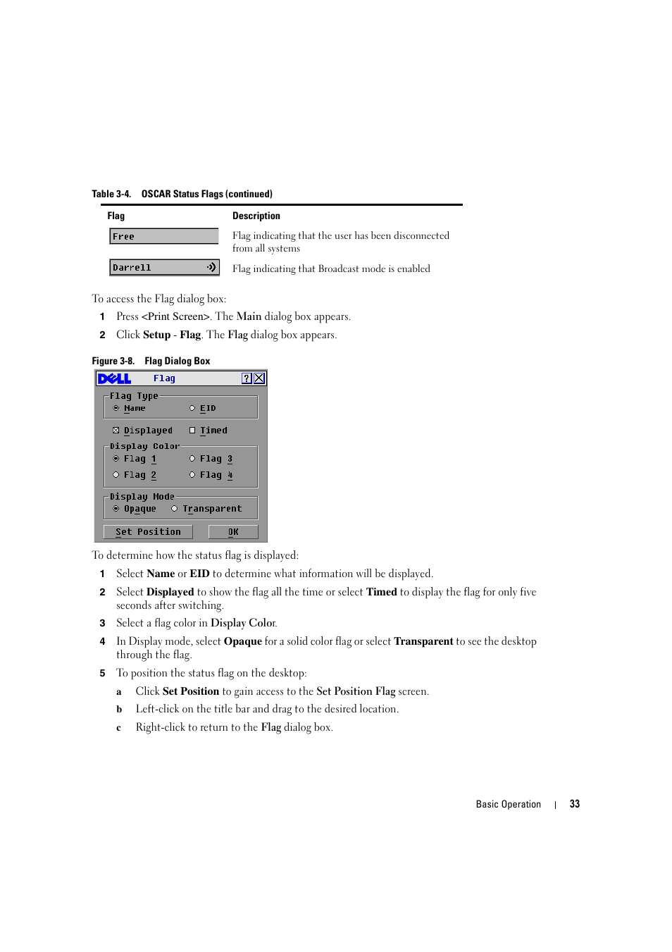 Figure 3-8, Flag dialog box | Dell KVM 180AS User Manual | Page 33 / 60
