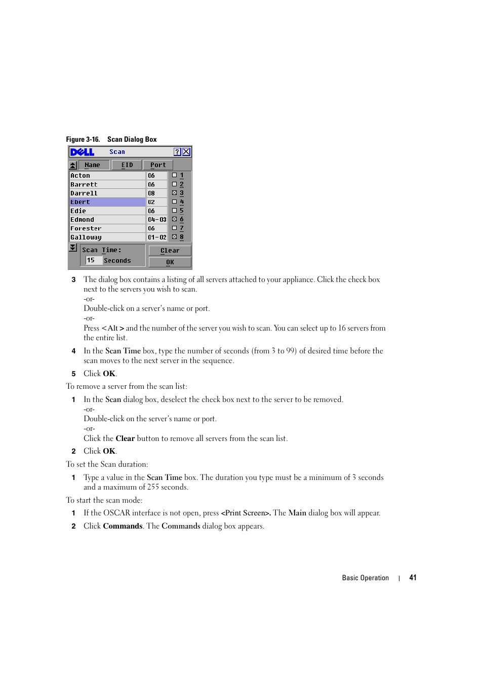 Figure 3-16, Scan dialog box | Dell KVM 180AS User Manual | Page 41 / 60