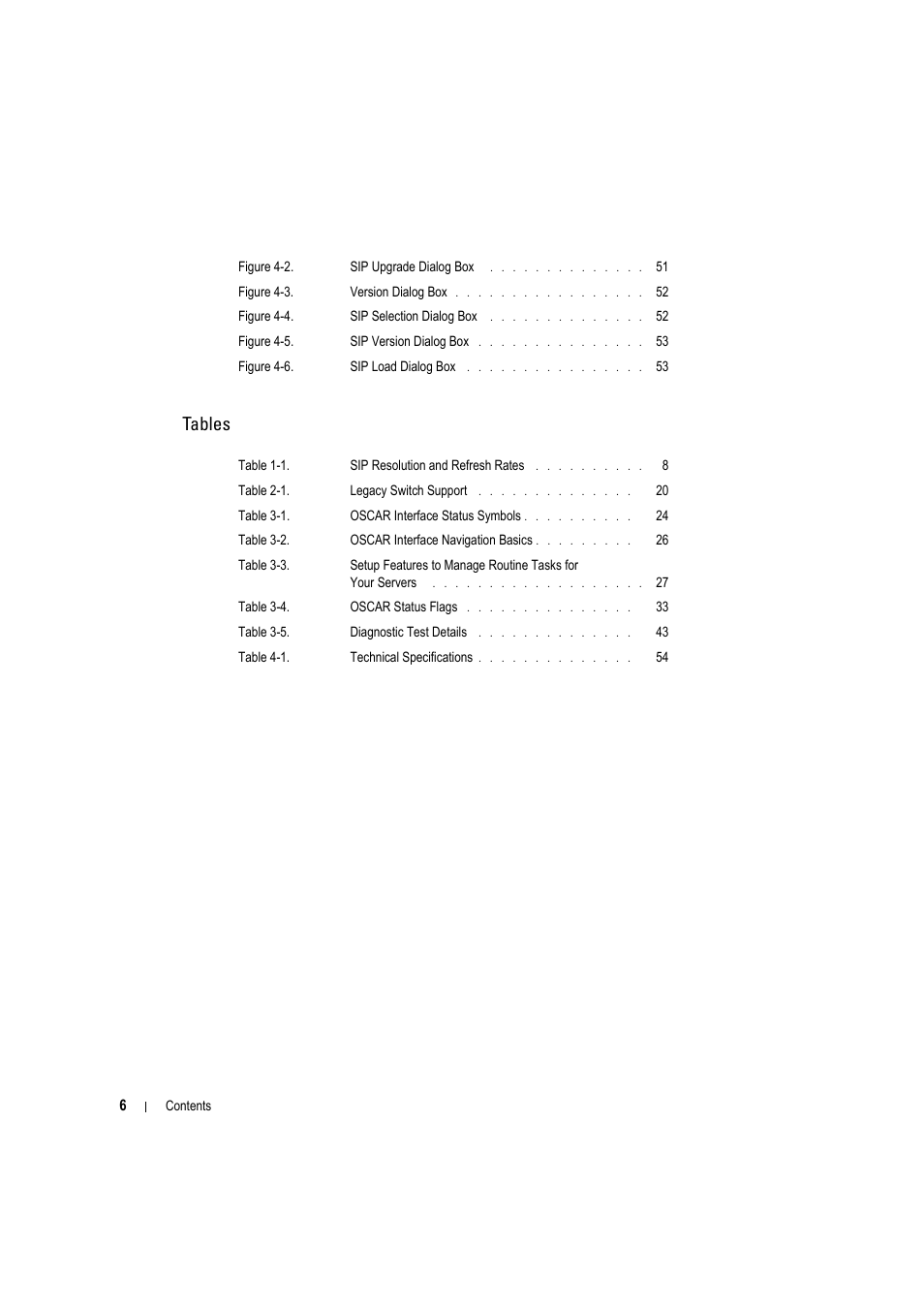 Tables | Dell KVM 180AS User Manual | Page 6 / 60