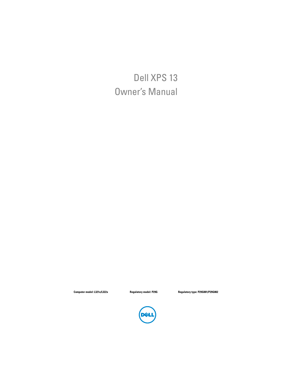 Dell XPS 13 (L322X, Early 2013) User Manual | 74 pages