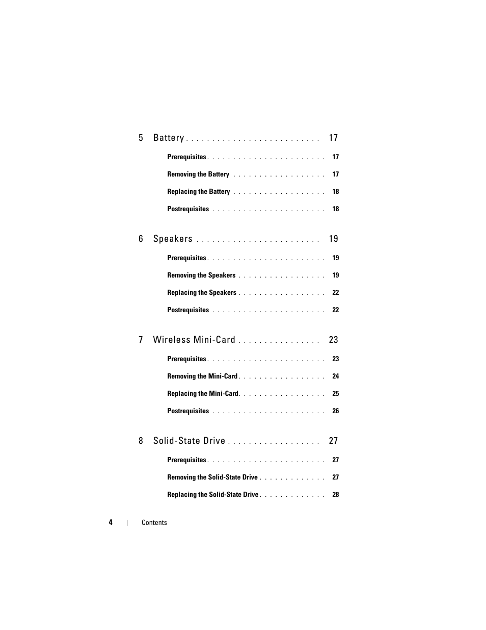 5 battery, 6 speakers, 7 wireless mini-card | 8 solid-state drive | Dell XPS 13 (L322X, Early 2013) User Manual | Page 4 / 74
