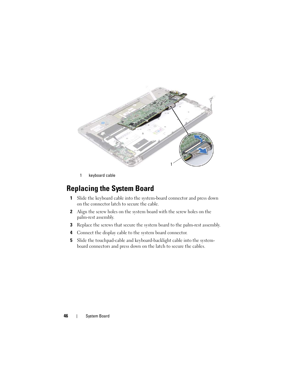 Replacing the system board | Dell XPS 13 (L322X, Early 2013) User Manual | Page 46 / 74