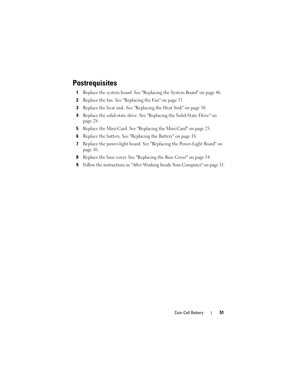 Postrequisites | Dell XPS 13 (L322X, Early 2013) User Manual | Page 51 / 74