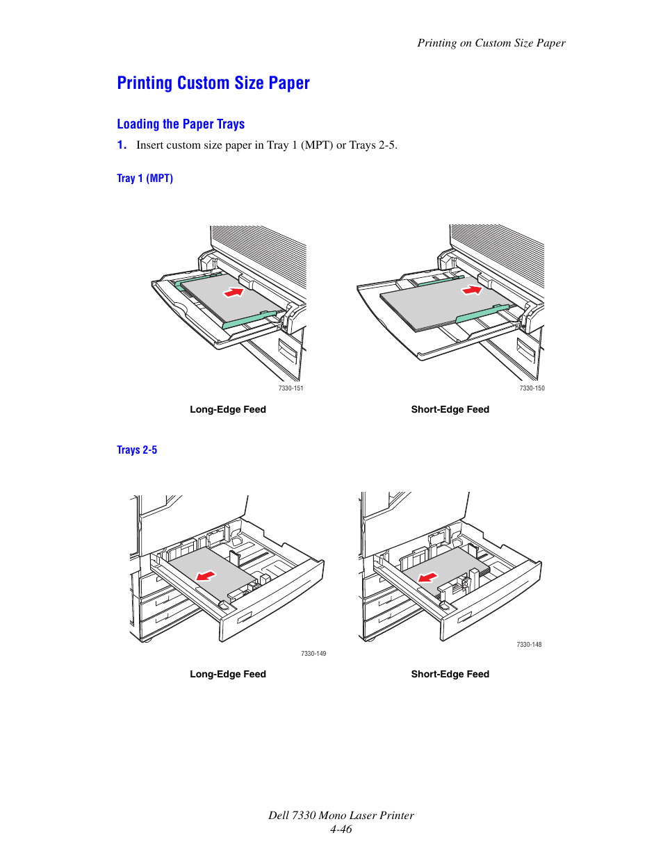 Printing custom size paper, Printing custom size paper -46 | Dell 7330dn Mono Laser Printer User Manual | Page 105 / 229