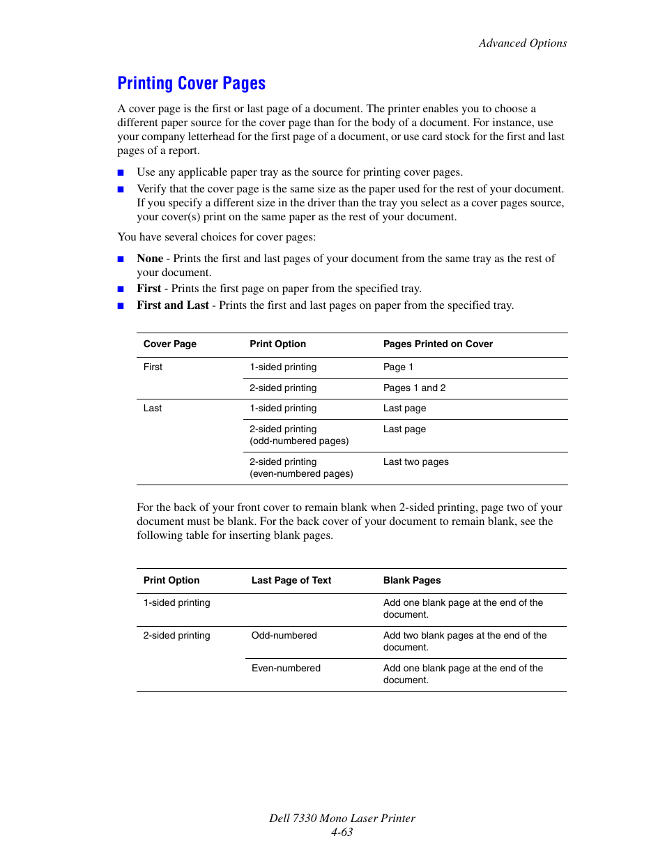 Printing cover pages | Dell 7330dn Mono Laser Printer User Manual | Page 122 / 229