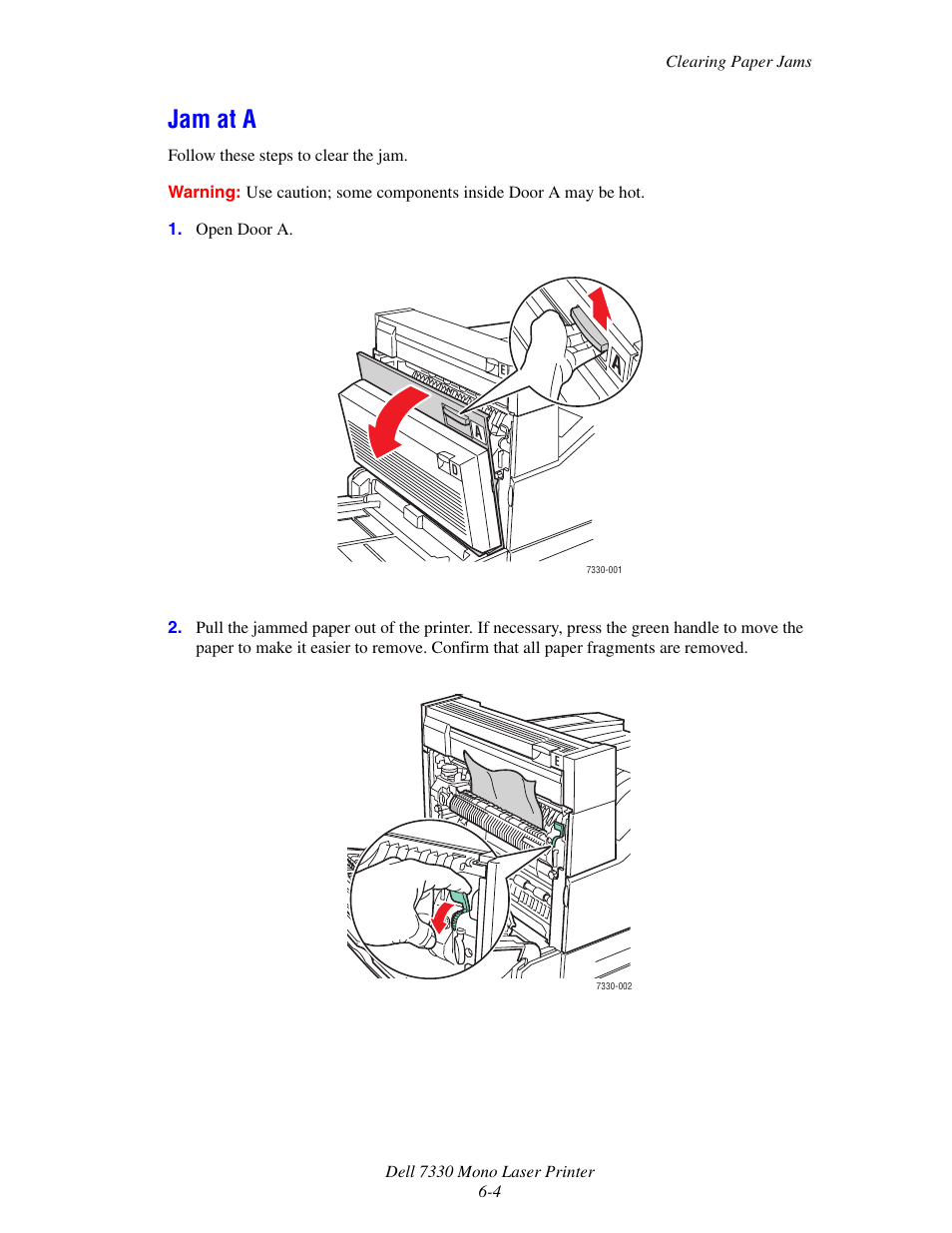 Jam at a, Jam at a -4 | Dell 7330dn Mono Laser Printer User Manual | Page 146 / 229