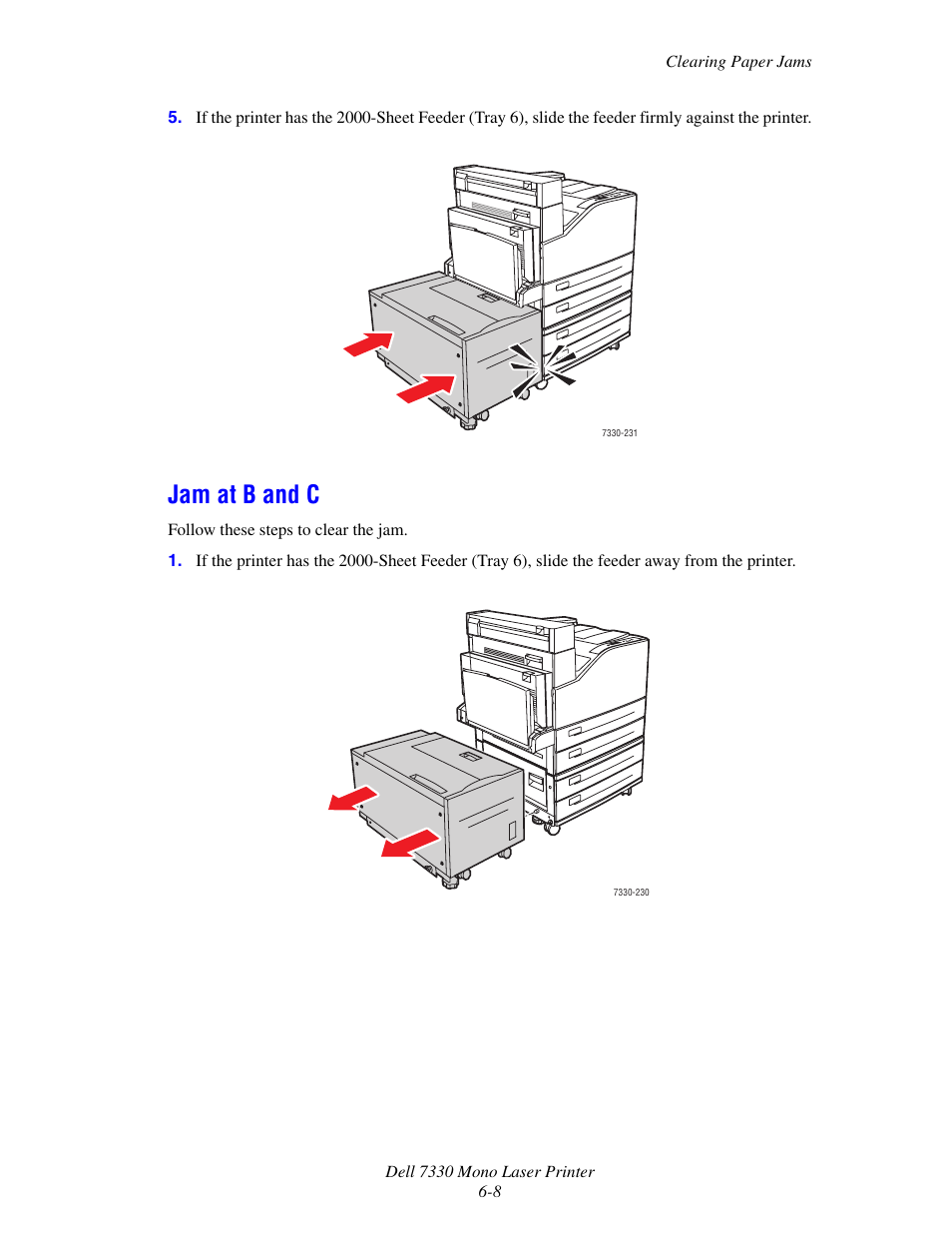 Jam at b and c, Jam at b and c -8 | Dell 7330dn Mono Laser Printer User Manual | Page 150 / 229