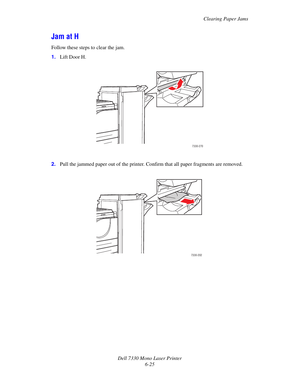 Jam at h, Jam at h -25 | Dell 7330dn Mono Laser Printer User Manual | Page 167 / 229