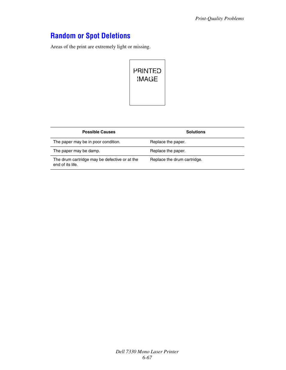 Random or spot deletions, Random or spot deletions -67 | Dell 7330dn Mono Laser Printer User Manual | Page 209 / 229