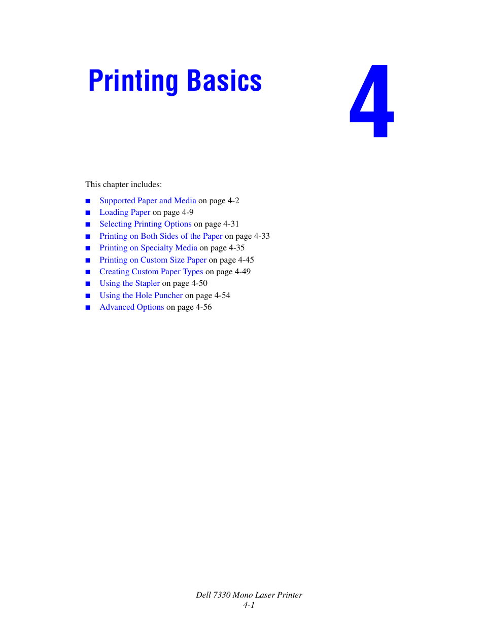 Printing basics | Dell 7330dn Mono Laser Printer User Manual | Page 60 / 229